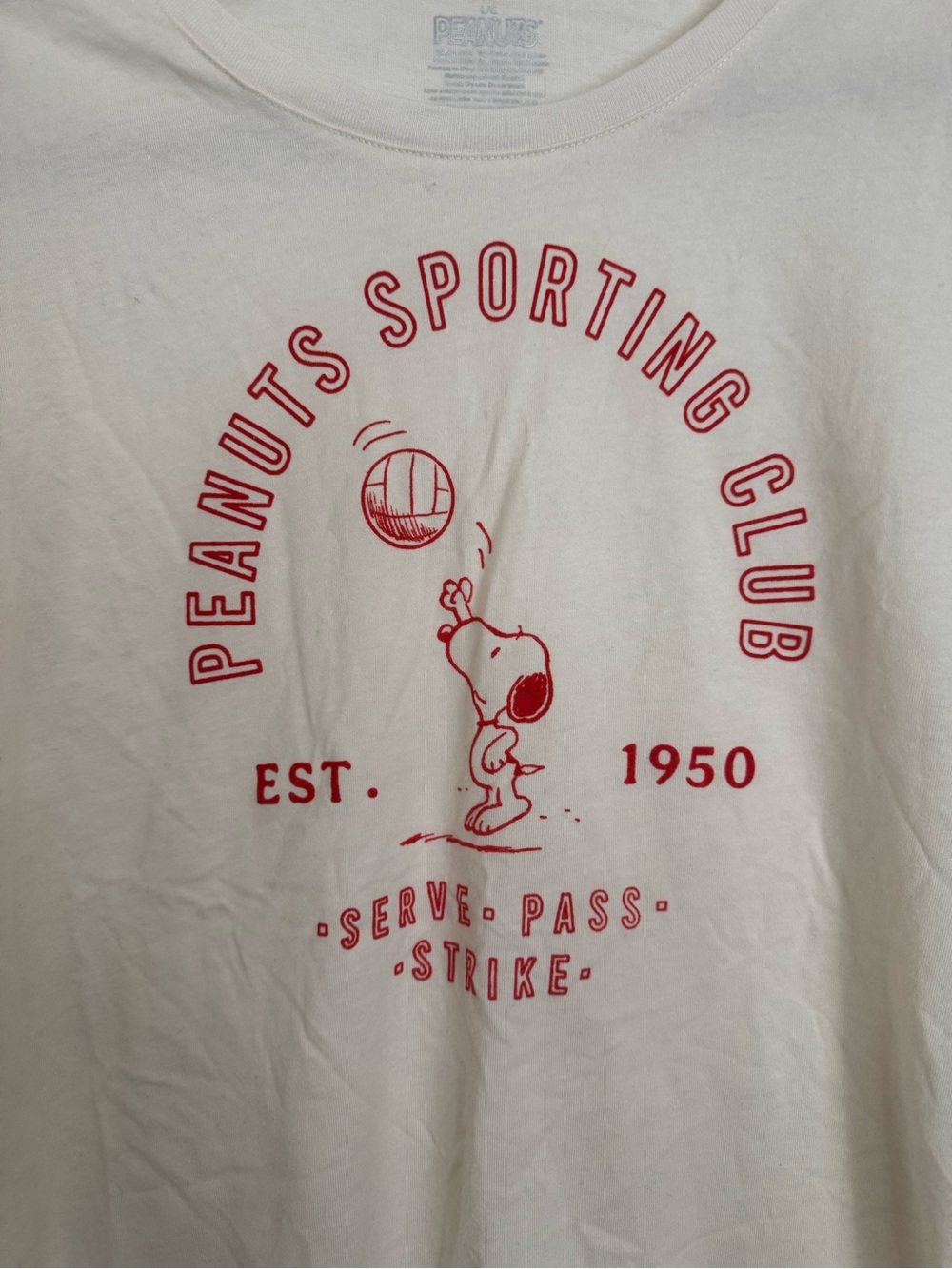 Peanuts Snoopy volleyball tshirt size L - Picture 2 of 3